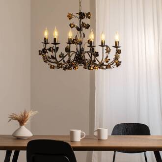 Kroonluchter Carolina, bronskleurig, 6-lamps, ijzer
