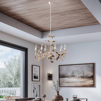 Kroonluchter Collana metaal 6-lamps ivoor