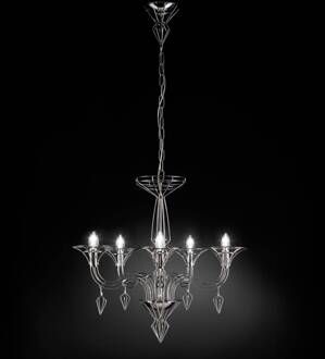 Kroonluchter Dedalo 5-lamps chroom