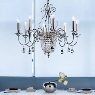 Kroonluchter Elegantia chroom, nikkel mat, helder