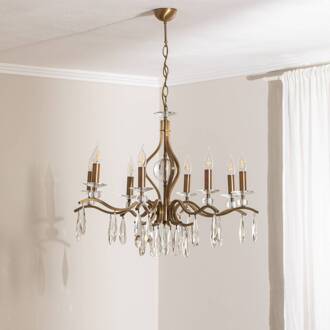 Kroonluchter Elizabeth Ø80cm metaal/kristal 8flg. antiek goud goud antiek, helder