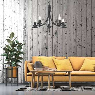 Kroonluchter Kandela, 5-lamps, zwart