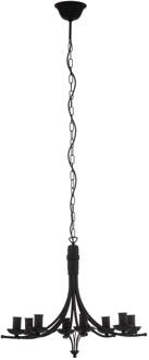 Kroonluchter Kandela, 8-lamps, zwart