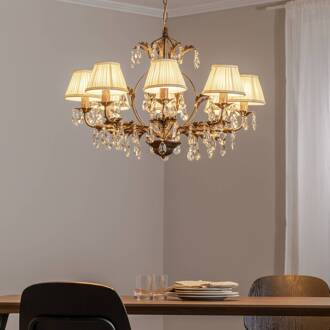 Kroonluchter Karen 8-lamps brons brons, wit