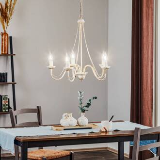 Kroonluchter Malbo 5-lamps in wit wit, goud