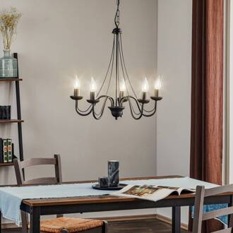 Kroonluchter Malbo 5-lamps in zwart