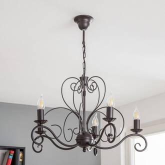 Kroonluchter Mauro, 5-lamps zwart