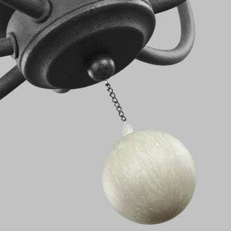 Kroonluchter Nori, 4-lamps zink donker verweerd, grijs