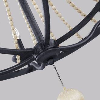 Kroonluchter Nori, 6-lamps zink donker verweerd, grijs