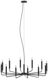 Kroonluchter ORTO B, zwart, metaal, Ø 103 cm, 12-lamps