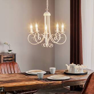 Kroonluchter Pompei, zonder kappen, antiek wit wit antiek