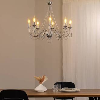 Kroonluchter retro, 8-lamps 75cm, chroom
