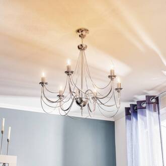 Kroonluchter Retro in zilver, 6-lamps, 75 cm