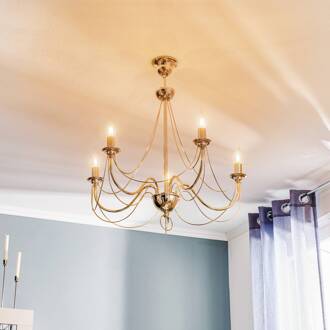 Kroonluchter retro, vijfarmig 75 cm, goud