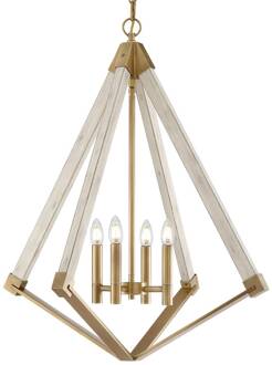 Kroonluchter View Point in Diamantvorm Ø 61 cm messing, wit