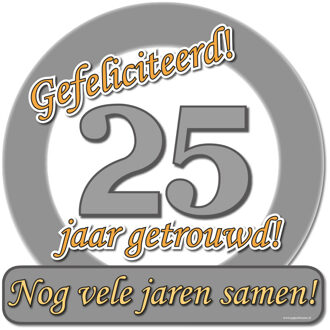 Kroonschild-speciaal-25 jr getrouwd Zilverkleurig