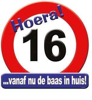 Kroonschild verkeersbord-16 jaar Multikleur