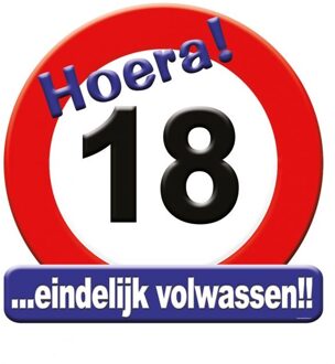 Kroonschild verkeersbord-18 jaar Multikleur