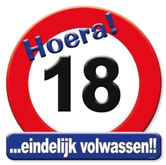 Kroonschild verkeersbord-18 jaar Multikleur
