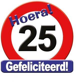 Kroonschild verkeersbord -25 jaar Multikleur