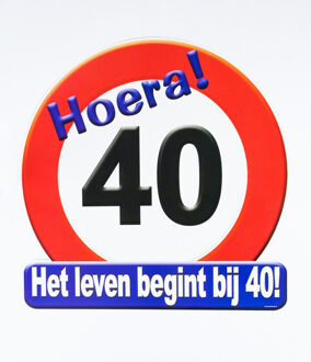 Kroonschild verkeersbord - 40 jaar Multikleur