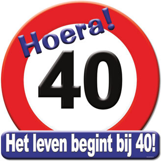 Kroonschild verkeersbord - 40 jaar Multikleur