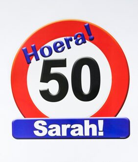 Kroonschild verkeersbord- 50 jaar Sarah Multikleur