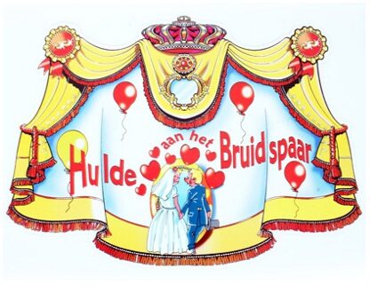 Kroonschilden hulde aan het bruidspaar - Feestdecoratieborden Multikleur