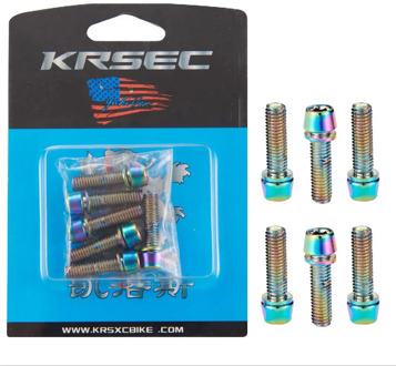 KRSCT Titanium-plated Color Mountain Road Bicycle Handlebar Bicycle Handlebar Screw M5 * 18mm Screw