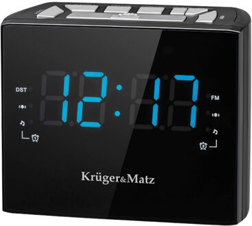 Krüger & Matz FM wekkerradio zwart