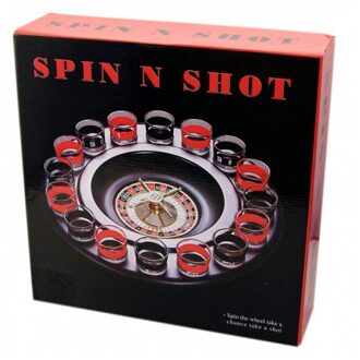 Kruger Drankspel/drinkspel - shot roulette - incl 16 shotglaasjes - spel avond Multi