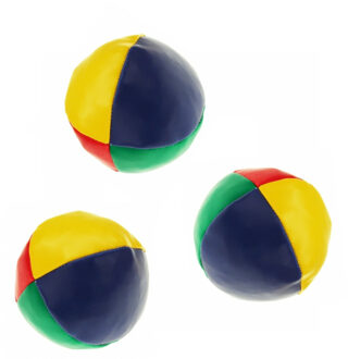 Kruger Jongleerballen - 3x - gekleurd - 6,5 cm - microgranulaat - beanbags - Jongleervoorwerpen Multikleur