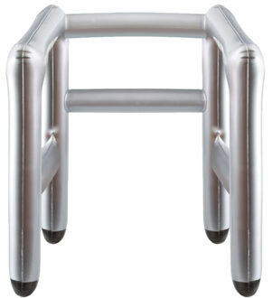 Kruger looprek - opblaasbaar - zilver - 80 cm - Abraham/Sara - tuinpop pensioen feestartikel