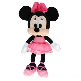 Kruger Pluche Minnie Mouse Disney knuffel ballerina met roze jurk 40 cm