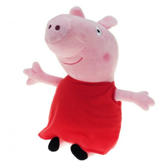 Kruger Pluche Peppa Pig/Big knuffel met rode outfit 28 cm speelgoed - Knuffeldier Roze