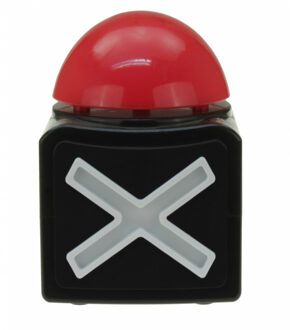 Kruger Quiz buzzer button met licht en geluid 11 cm Zwart