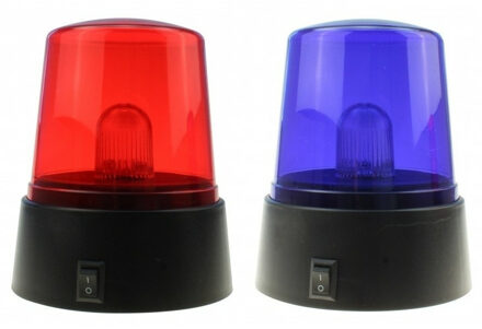 Kruger zwaailampen - 2x stuks - rood en blauw LED licht - Politie zwaailichten