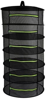 Kruid Drogen Vouwen Visnet Opknoping Mand 4/6/8 Lagen met Rits Vouwen Droge Rack Bag Mesh voor Kruiden Bloemen Knoppen Planten groen / 8 Layers