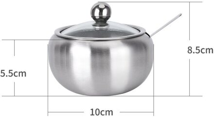 Kruiden Tank Met Lepel Huishoudelijke Dikkere Rvs Tank Koffie Jam Deksel Zout Lepel Kom Suiker Doos Keuken Koken Tool