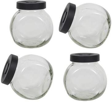 Kruidenpotje Glas Met Deksel 175ml 4stuks 6.5x3.5x8.5cm