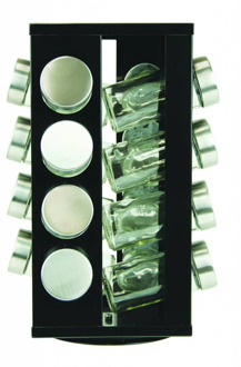 Kruidenrek zwart met 16 potjes serie Soho