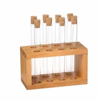 Kruiderij Container Kruiden Box Set Glas Met Houten Stand 8 Kruiderij Glazen Flessen