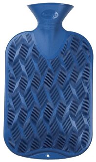 Kruik - blauw ribbel - 2 liter - kunststof - warmwaterkruik - waterkruik - warmtekruik