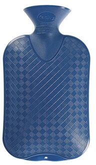 Kruik - blauw ruit/ribbel - 2 liter - kunststof - warmwaterkruik - heet water kruiken