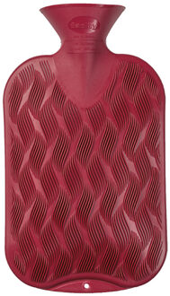 Kruik - rood ribbel - 2 liter - kunststof - warmwaterkruik - waterkruik - warmtekruik