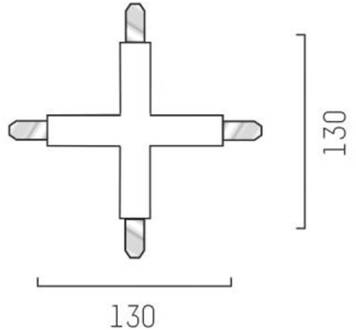 Kruiskoppeling voor Volare 2-fasen railsysteem zwart