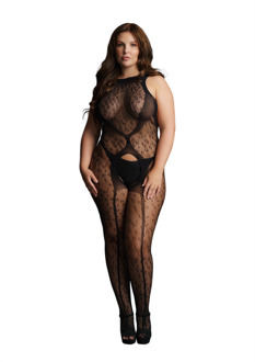 Kruisloze Luipaard Bodystocking - Plus Size