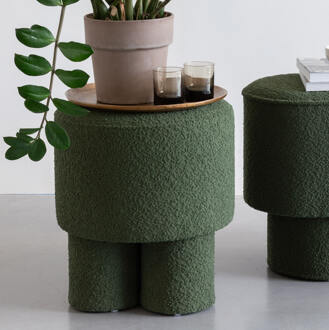 Kruk 'Lonetta' Bouclé, kleur Groen