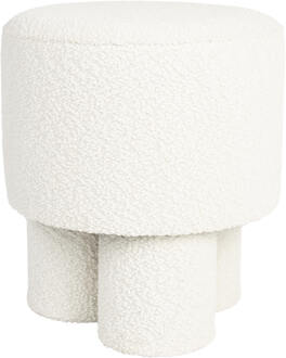 Kruk 'Lonetta' Bouclé, kleur Wit