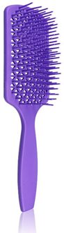 Krullend Haar Kam Hoofdhuid Massage Hollow-Out Grid Haarverzorging Borstel Plastic Haargroei Kappers Douche Borstel Glad Haar kam paars